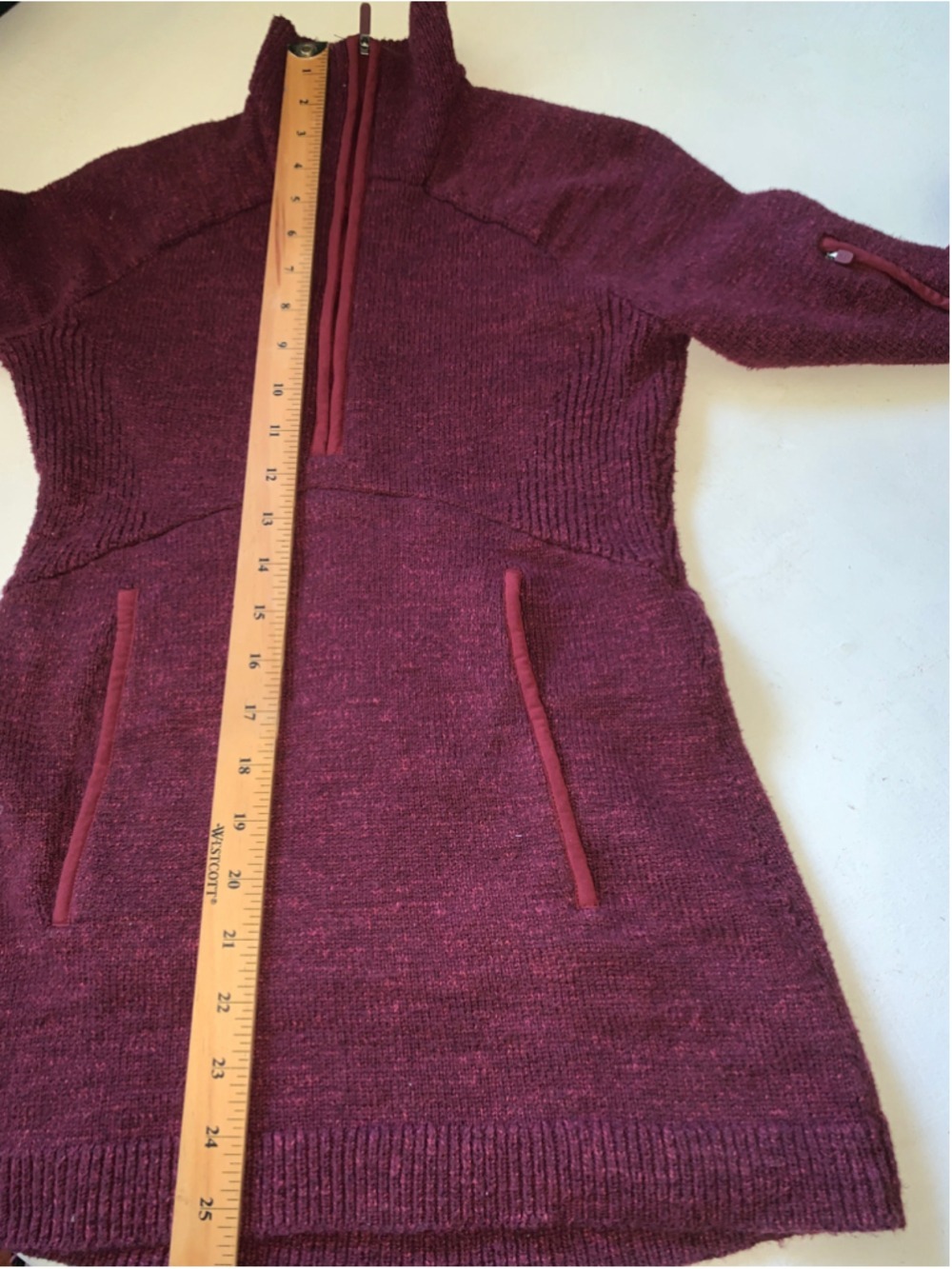 Women's lululemon summit stride Burgundy Quarter-Zip Knit Sweater, Size S - Picture 11 of 14
